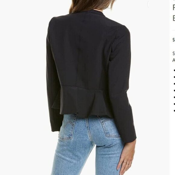 Rebecca Taylor Black Blazer Open Wool Tailored Size 8​​​ - Picture 4 of 16